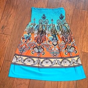 Bailey Blue smocked strapless dress size Medium